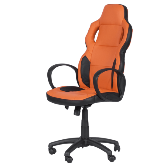 Геймърски стол в черно и оранжево 