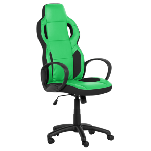 Геймърски стол в черно и зелено 