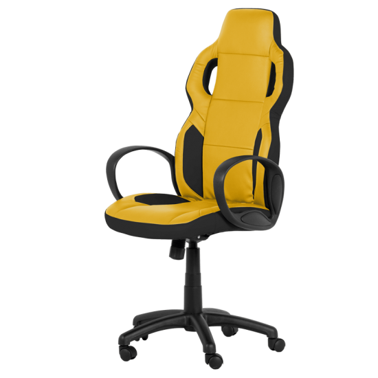 Атрактивен стол за геймъри в комбинация от черно и жълто