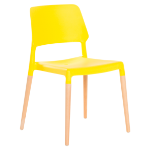 Трапезен стол Карен в свеж жълт цвят