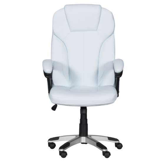 Бял луксозен президентски стол от еко кожа Клара