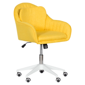 Офис кресло с люлеещ механизъм - жълто
