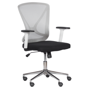 Екстравагантен офис стол с люлееща функция - сиво-черен