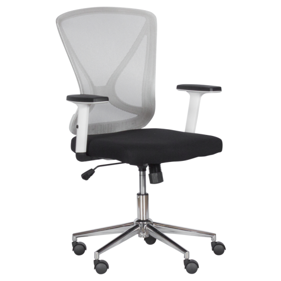 Екстравагантен офис стол с люлееща функция - сиво-черен