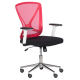 Екстравагантен офис стол с люлееща функция - червен-черен