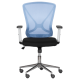 Екстравагантен офис стол с люлееща функция в синьо и черно
