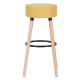 Бар стол с дървена основа - жълт