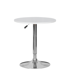 Бяла бар маса с кръгъл плот