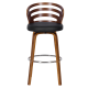 Бар стол от дърво с функция въртене - черен