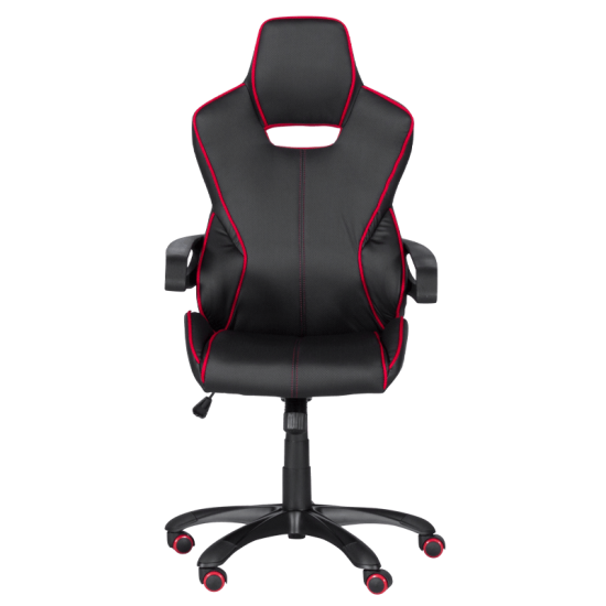 Геймърски стол със силиконови колела - черно-червен