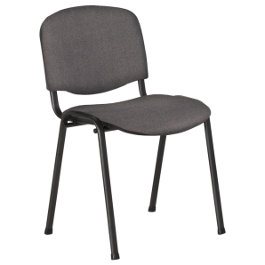 Сив посетителски стол с метални крака