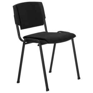 Луксозен посетителски стол - черен