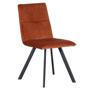 Оранжев трапезен стол с крака от метал