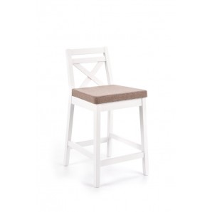 Дървен бар стол в бяло