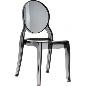 Пластмасов градински стол - поликарбонат, черен/ прозрачен
