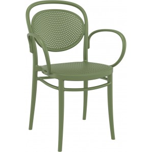 Пластмасов градински стол - олипропилен с фибро стъкло, маслено зелен
