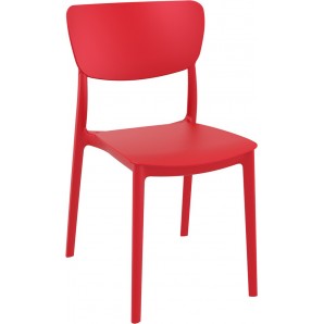 Пластмасов градински стол - полипропилен подсилен с фибро стъкло, червен