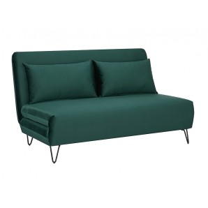 Разтегателен диван от кадифе - зелен