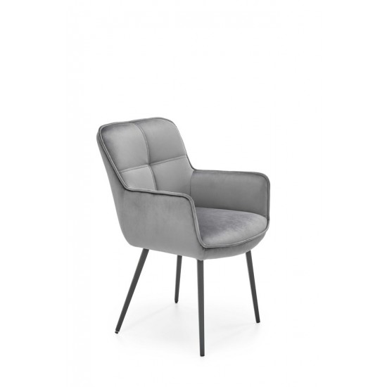 Велурен стол-кресло в сиво