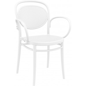 Пластмасов градински стол 57/52/85см- полипропилен с фибро стъкло,бял