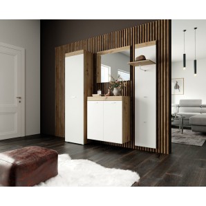 Комплект мебели за коридор - занаятчийски дъб /бял мат