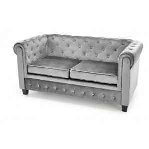 Двуместен диван кадифе - сив цвят