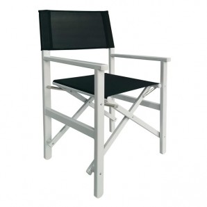 Алуминиев режисьорски стол в бяло-черен цвят