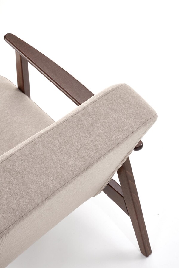 Кресло  – бежово/тъмен орех