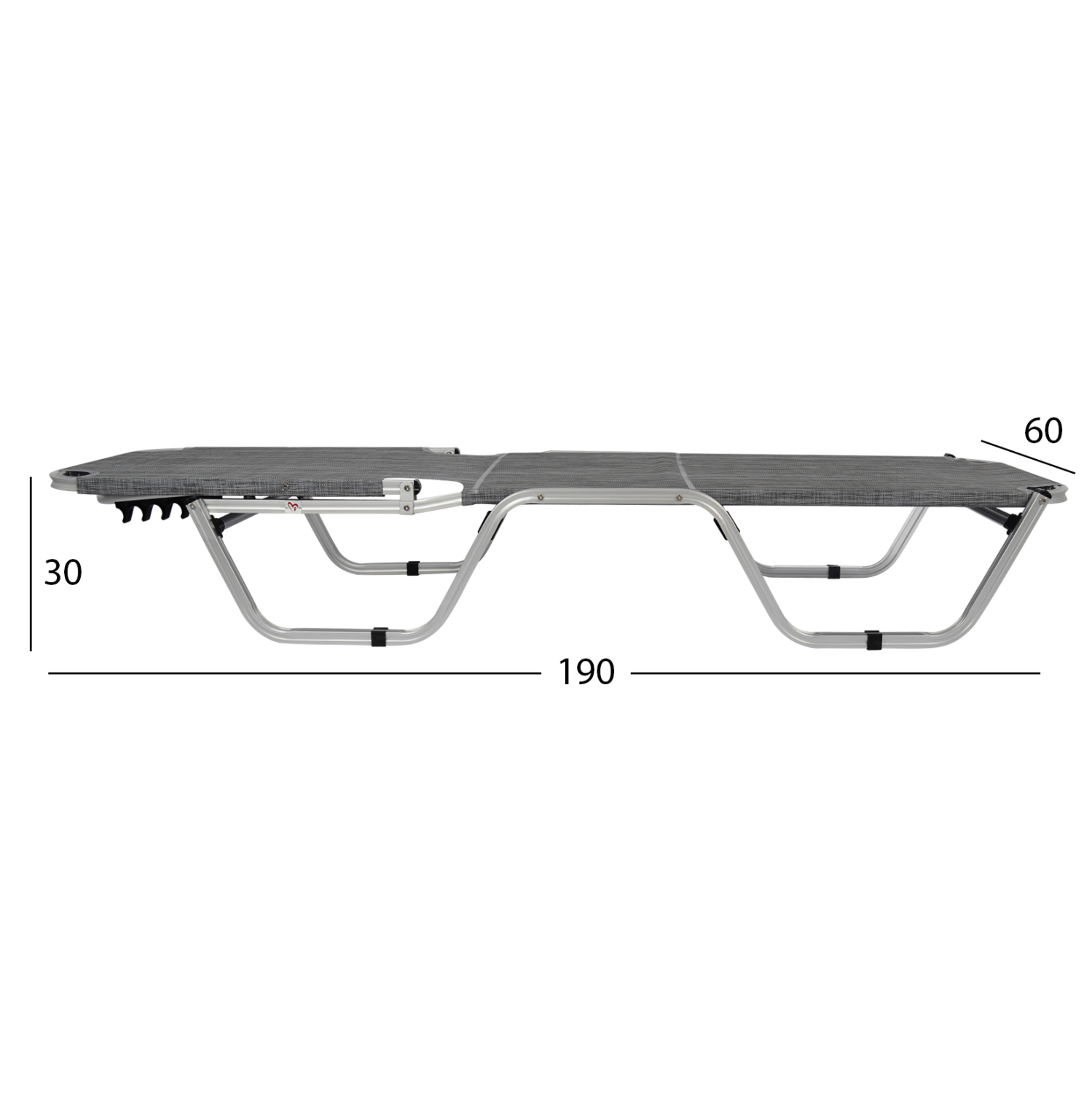 Алуминиев шезлонг - сив цвят