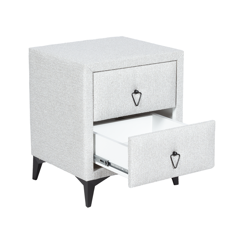 Нощно шкафче за спалня KOLAJEN LINEN - сив 02