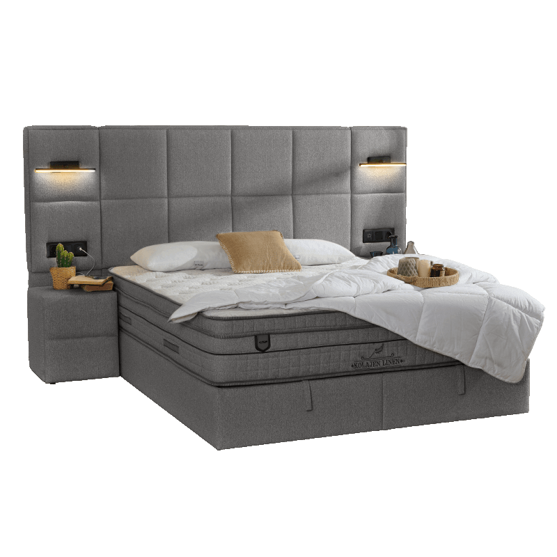 Тапицирана спалня с матрак COMFORT 180 x 200 - кафяв 08