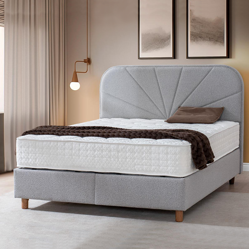 Тапицирана спалня с матрак DELUX PREMIUM 160 x 200 - сив