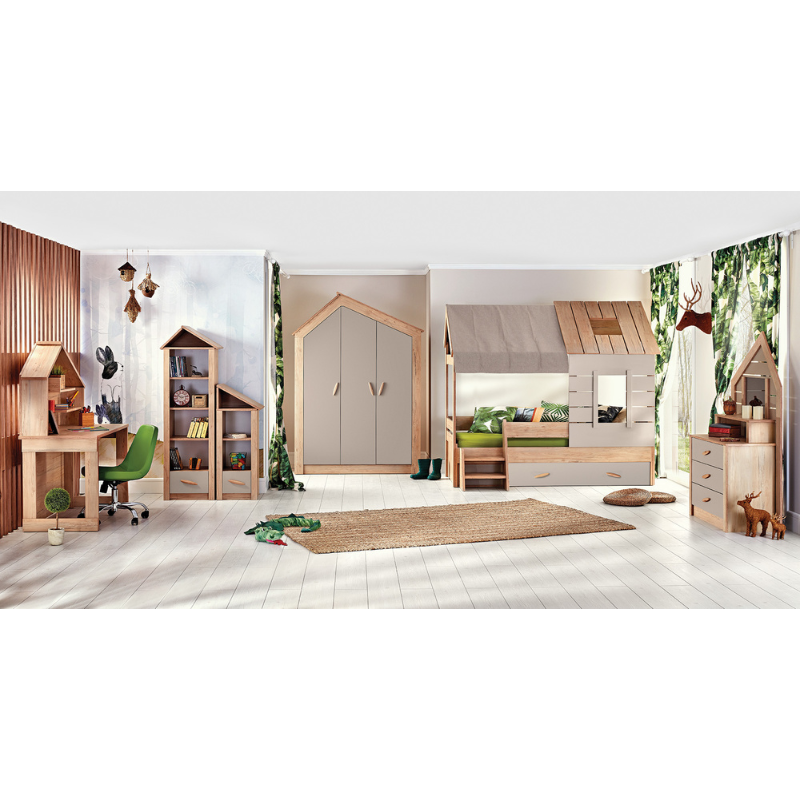 Трикрилен детски гардероб MY HOUSE