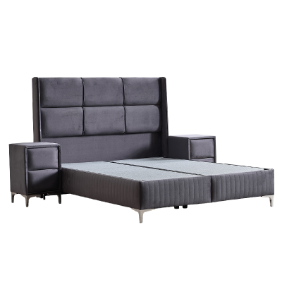 Тапицирана спалня с матрак BELLA 160 x 200 - сив 29