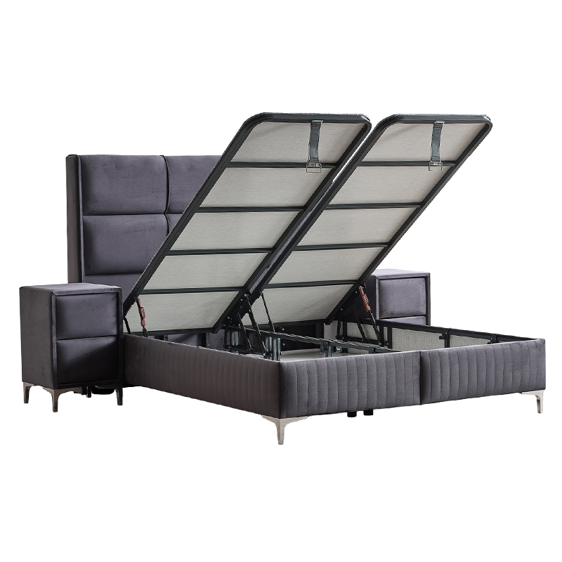 Тапицирана спалня с матрак BELLA 160 x 200 - сив 29