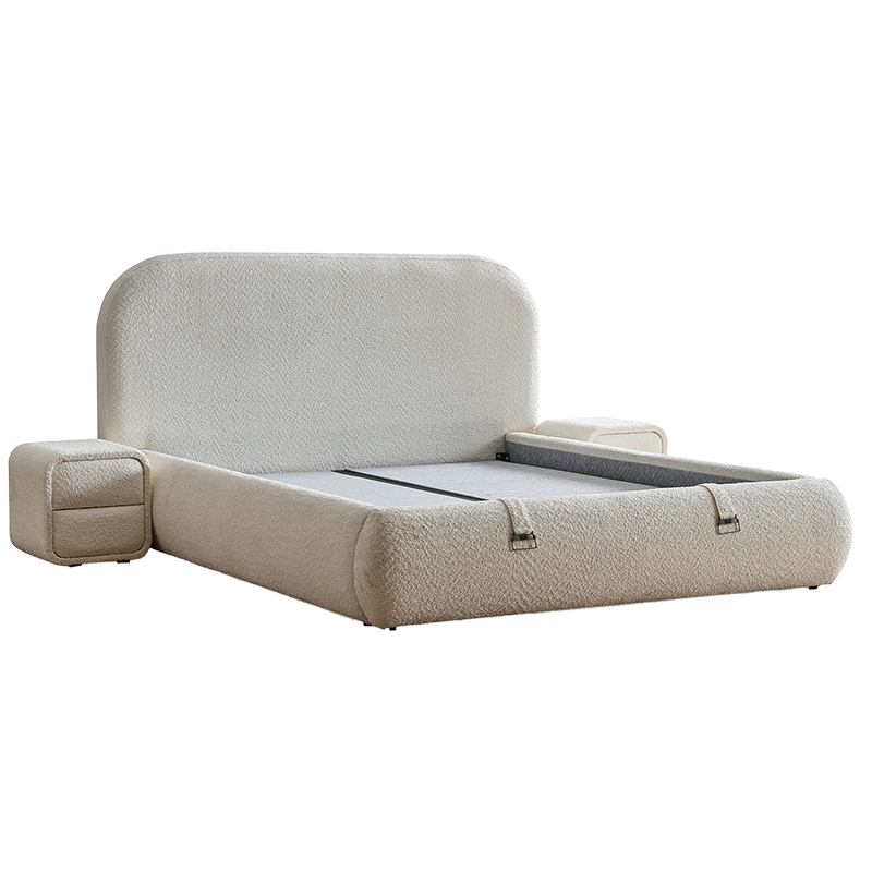 Тапицирана спалня с матрак FABER 160 х 200 - слонова кост 06