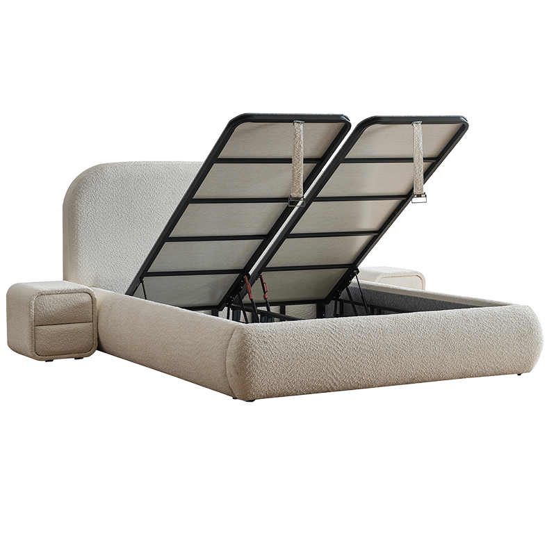Тапицирана спалня с матрак FABER 160 х 200 - слонова кост 06
