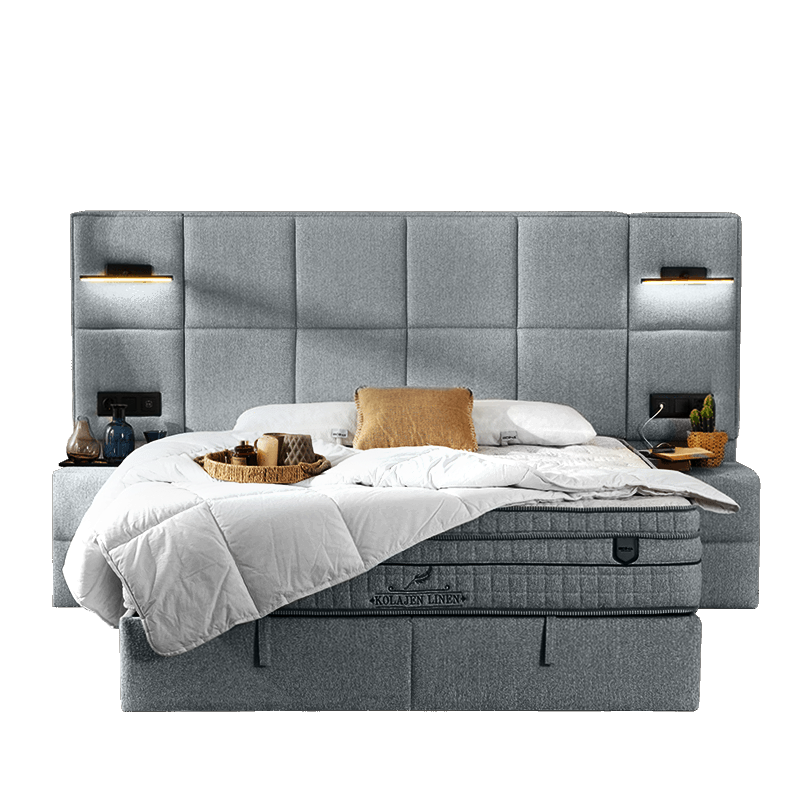 Тапицирана спалня с матрак COMFORT 180 x 200 – тъмно сив 14