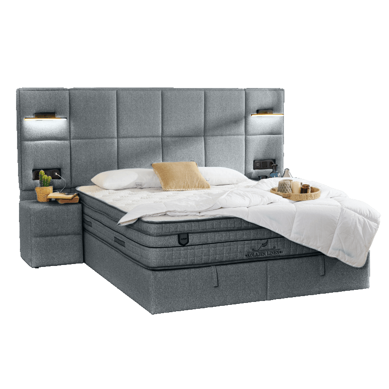 Тапицирана спалня с матрак COMFORT 180 x 200 – тъмно сив 14