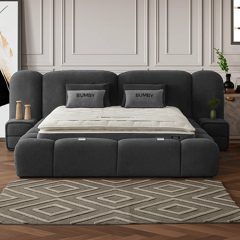 Тапицирана спалня с матрак BUMBY 160 x 200 – сив 13