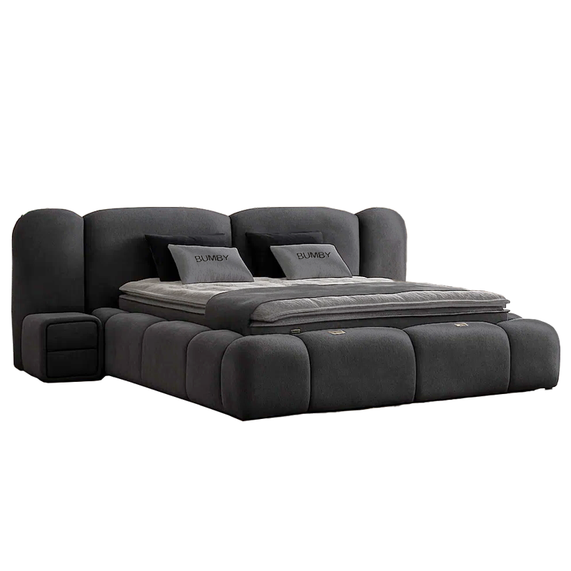 Спалня с матрак 160 x 200см- сив 1 Тапицирана спалня с матрак BUMBY 160 x 200 – сив 13