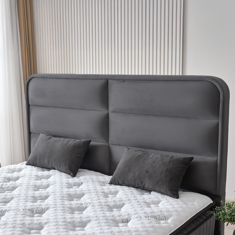 Тапицирана спалня с матрак FALLONE 140 x 200 – тъмно сив 32