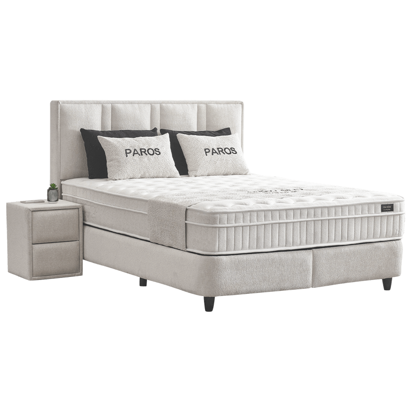 Тапицирана спалня с матрак PAROS 140 х 200 – крем AN