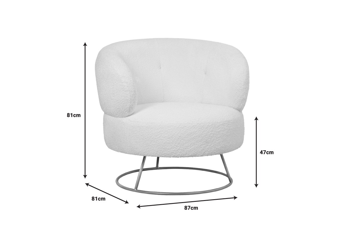 Фотьойл букле цвят крем