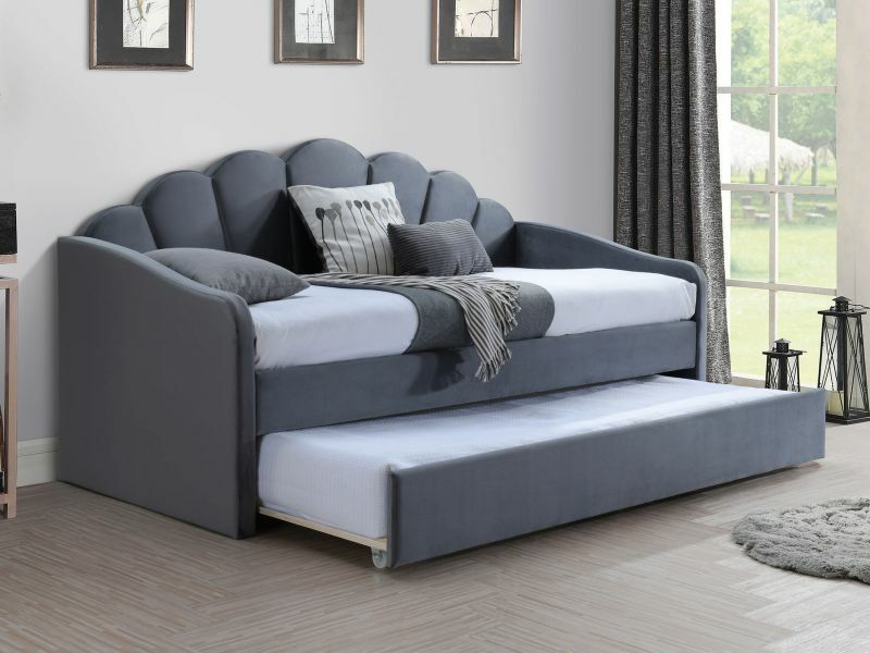 Единично легло 90х200см – сиво Bluvel 14