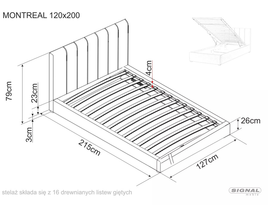 Кадифено легло с място за съхранение 120×200см – сиво