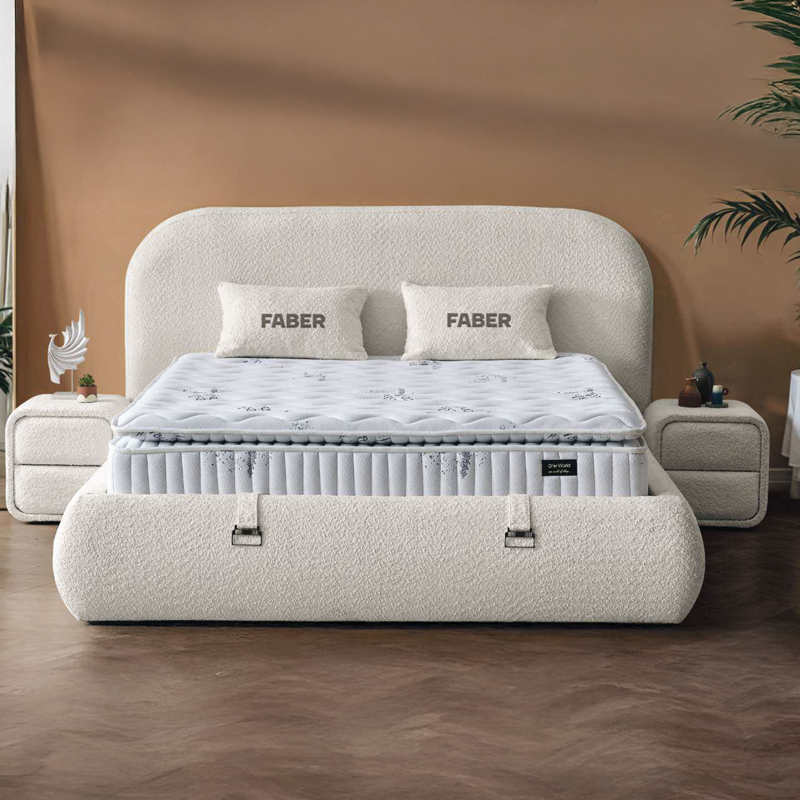 Тапицирана спалня с матрак FABER 140 х 200 – лате 06