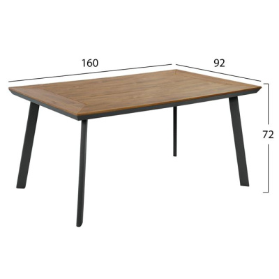 Aluminum table 160x92x72