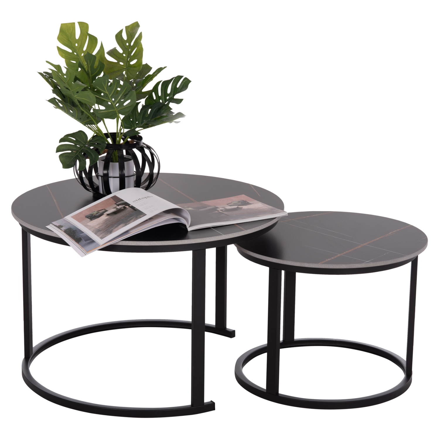 Комплект 2 маси цвят черен мрамор