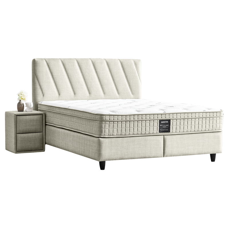 Тапицирана спалня с матрак SIESTA 180 x 200 – крем 01
